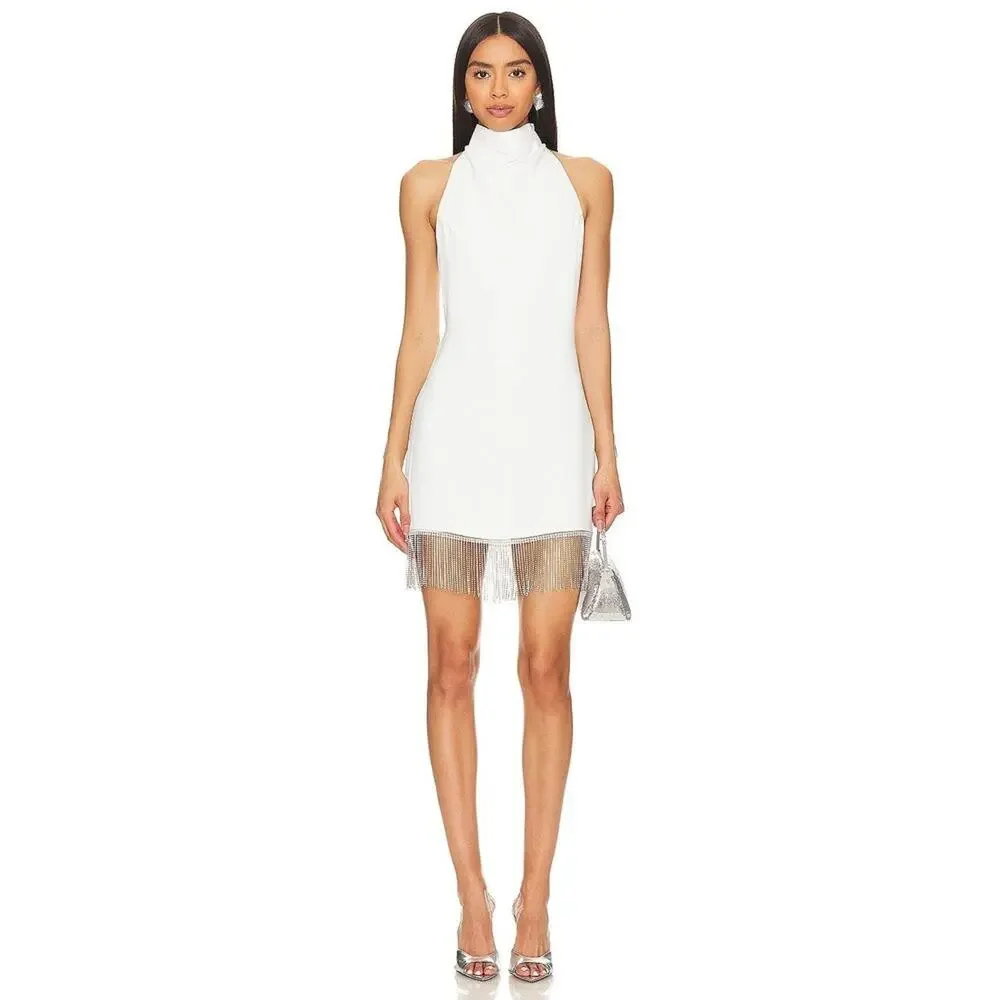 Amanda Uprichard x REVOLVE Alma Babydoll Mini Embellish Dress in Ivory - Picture 1 of 1